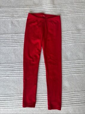 Kids Red Stretch Cotton Leggings (5)
